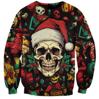 Skull Christmas Sweatshirt When You're Dead Inside But It's Christmas - Wonder Print Shop