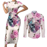 Women Skull Couples Matching Short Sleeve Bodycon Dress and Long Sleeve Button Shirts Some Time An Angel Hellraiser Always A Strong Women - Wonder Print Shop