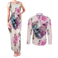 Women Skull Couples Matching Tank Maxi Dress and Long Sleeve Button Shirts Some Time An Angel Hellraiser Always A Strong Women - Wonder Print Shop