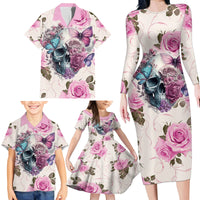 Women Skull Family Matching Long Sleeve Bodycon Dress and Hawaiian Shirt Some Time An Angel Hellraiser Always A Strong Women - Wonder Print Shop