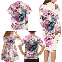 Women Skull Family Matching Long Sleeve Bodycon Dress and Hawaiian Shirt Some Time An Angel Hellraiser Always A Strong Women - Wonder Print Shop