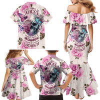 Women Skull Family Matching Mermaid Dress and Hawaiian Shirt Some Time An Angel Hellraiser Always A Strong Women - Wonder Print Shop