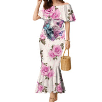 Women Skull Family Matching Mermaid Dress and Hawaiian Shirt Some Time An Angel Hellraiser Always A Strong Women - Wonder Print Shop