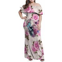 Women Skull Family Matching Off Shoulder Maxi Dress and Hawaiian Shirt Some Time An Angel Hellraiser Always A Strong Women - Wonder Print Shop