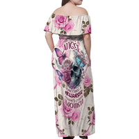 Women Skull Family Matching Off Shoulder Maxi Dress and Hawaiian Shirt Some Time An Angel Hellraiser Always A Strong Women - Wonder Print Shop
