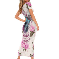 Women Skull Family Matching Short Sleeve Bodycon Dress and Hawaiian Shirt Some Time An Angel Hellraiser Always A Strong Women - Wonder Print Shop