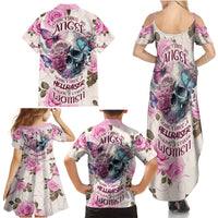 Women Skull Family Matching Summer Maxi Dress and Hawaiian Shirt Some Time An Angel Hellraiser Always A Strong Women - Wonder Print Shop