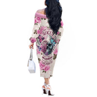 Women Skull Off The Shoulder Long Sleeve Dress Some Time An Angel Hellraiser Always A Strong Women - Wonder Print Shop