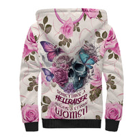Women Skull Sherpa Hoodie Some Time An Angel Hellraiser Always A Strong Women - Wonder Print Shop