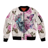 Women Skull Sleeve Zip Bomber Jacket Some Time An Angel Hellraiser Always A Strong Women - Wonder Print Shop