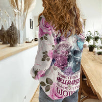 Women Skull Women Casual Shirt Some Time An Angel Hellraiser Always A Strong Women - Wonder Print Shop