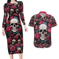 Judge Me When Yours Perfect Otherwise Shut Up Skull Couples Matching Long Sleeve Bodycon Dress and Hawaiian Shirt - Wonder Print Shop