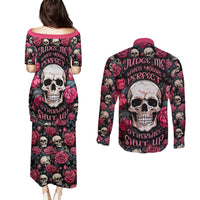 Judge Me When Yours Perfect Otherwise Shut Up Skull Couples Matching Puletasi Dress and Long Sleeve Button Shirts - Wonder Print Shop