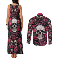 Judge Me When Yours Perfect Otherwise Shut Up Skull Couples Matching Tank Maxi Dress and Long Sleeve Button Shirts - Wonder Print Shop