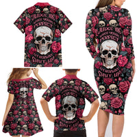 Judge Me When Yours Perfect Otherwise Shut Up Skull Family Matching Long Sleeve Bodycon Dress and Hawaiian Shirt - Wonder Print Shop