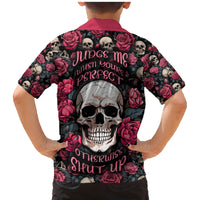 Judge Me When Yours Perfect Otherwise Shut Up Skull Family Matching Mermaid Dress and Hawaiian Shirt - Wonder Print Shop