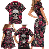 Judge Me When Yours Perfect Otherwise Shut Up Skull Family Matching Short Sleeve Bodycon Dress and Hawaiian Shirt - Wonder Print Shop