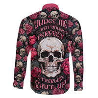 Judge Me When Yours Perfect Otherwise Shut Up Skull Family Matching Short Sleeve Bodycon Dress and Hawaiian Shirt - Wonder Print Shop