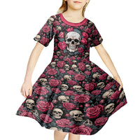 Judge Me When Yours Perfect Otherwise Shut Up Skull Kid Short Sleeve Dress - Wonder Print Shop