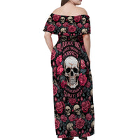 Judge Me When Yours Perfect Otherwise Shut Up Skull Off Shoulder Maxi Dress - Wonder Print Shop