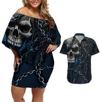 You Inspire My Inner Serial Killer Skull Couples Matching Off Shoulder Short Dress and Hawaiian Shirt - Wonder Print Shop
