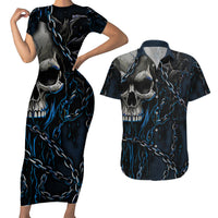You Inspire My Inner Serial Killer Skull Couples Matching Short Sleeve Bodycon Dress and Hawaiian Shirt - Wonder Print Shop