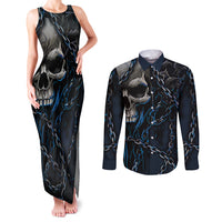 You Inspire My Inner Serial Killer Skull Couples Matching Tank Maxi Dress and Long Sleeve Button Shirts - Wonder Print Shop