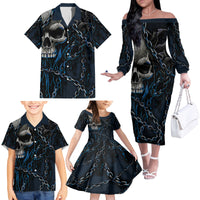 You Inspire My Inner Serial Killer Skull Family Matching Off Shoulder Long Sleeve Dress and Hawaiian Shirt - Wonder Print Shop