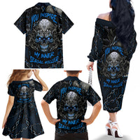 You Inspire My Inner Serial Killer Skull Family Matching Off Shoulder Long Sleeve Dress and Hawaiian Shirt - Wonder Print Shop