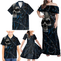 You Inspire My Inner Serial Killer Skull Family Matching Off Shoulder Maxi Dress and Hawaiian Shirt - Wonder Print Shop
