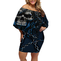 You Inspire My Inner Serial Killer Skull Off Shoulder Short Dress - Wonder Print Shop