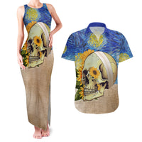 Van Gogh Style Skull Couples Matching Tank Maxi Dress and Hawaiian Shirt Hello My Friend - Wonder Print Shop