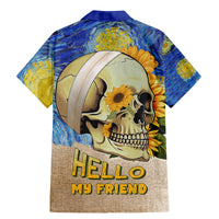 Van Gogh Style Skull Family Matching Mermaid Dress and Hawaiian Shirt Hello My Friend - Wonder Print Shop