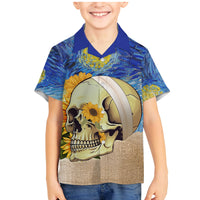 Van Gogh Style Skull Family Matching Mermaid Dress and Hawaiian Shirt Hello My Friend - Wonder Print Shop