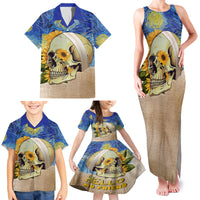 Van Gogh Style Skull Family Matching Tank Maxi Dress and Hawaiian Shirt Hello My Friend - Wonder Print Shop