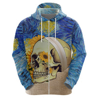 Van Gogh Style Skull Hoodie Hello My Friend - Wonder Print Shop