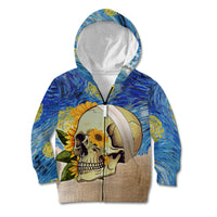 Van Gogh Style Skull Kid Hoodie Hello My Friend - Wonder Print Shop