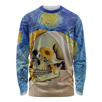 Van Gogh Style Skull Long Sleeve Shirt Hello My Friend - Wonder Print Shop