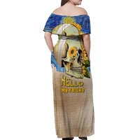 Van Gogh Style Skull Off Shoulder Maxi Dress Hello My Friend - Wonder Print Shop