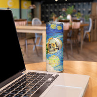 Van Gogh Style Skull Skinny Tumbler Hello My Friend - Wonder Print Shop