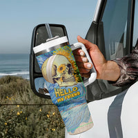 Van Gogh Style Skull Tumbler With Handle Hello My Friend - Wonder Print Shop
