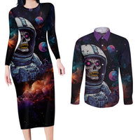 Time Will Reveal Who's There For You And Who's Full Of Shit Couples Matching Long Sleeve Bodycon Dress and Long Sleeve Button Shirts - Wonder Print Shop
