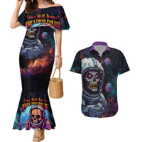 Time Will Reveal Who's There For You And Who's Full Of Shit Couples Matching Mermaid Dress and Hawaiian Shirt - Wonder Print Shop