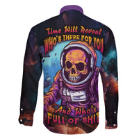 Time Will Reveal Who's There For You And Who's Full Of Shit Family Matching Long Sleeve Bodycon Dress and Hawaiian Shirt - Wonder Print Shop