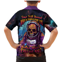 Time Will Reveal Who's There For You And Who's Full Of Shit Family Matching Mermaid Dress and Hawaiian Shirt - Wonder Print Shop