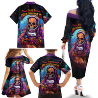 Time Will Reveal Who's There For You And Who's Full Of Shit Family Matching Off Shoulder Long Sleeve Dress and Hawaiian Shirt - Wonder Print Shop