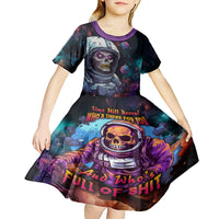 Time Will Reveal Who's There For You And Who's Full Of Shit Kid Short Sleeve Dress - Wonder Print Shop
