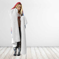 Serbia Christmas Hooded Blanket with Wolf Howling Moon Serbian Flag and Red Blue White Winter Forest Pattern Design - Wonder Print Shop
