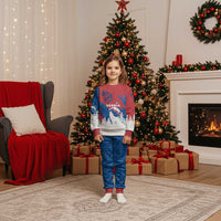 Serbia Christmas Pajama Set with Wolf Howling Moon Serbian Flag and Red Blue White Winter Forest Pattern Design - Wonder Print Shop