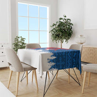 Serbia Christmas Tablecloth with Wolf Howling Moon Serbian Flag and Red Blue White Winter Forest Pattern Design - Wonder Print Shop